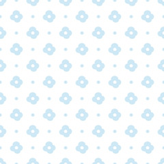 the abstract seamless pattern with blue flowers on white background