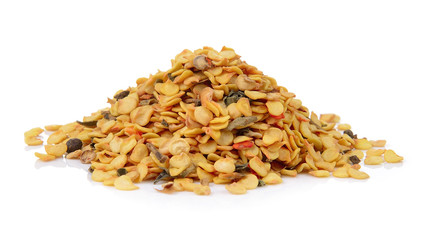 pepper seeds on white background