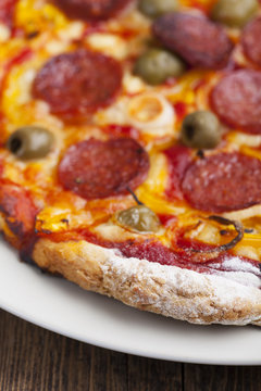 Closeup einer Pizza