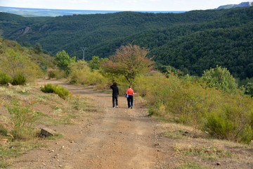 Obraz premium caminando por un camino de montaña