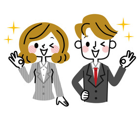 ビジネスウーマンとビジネスマン