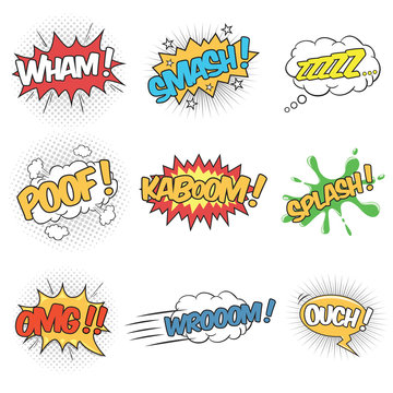Set of Wording Sound Effects for Comic Speech Bubble