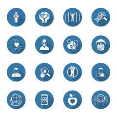 Medical and Health Care Icons Set. Flat Design.