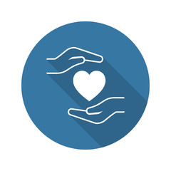 Heart Disease Prevention Icon. Flat Design.