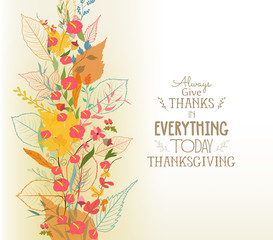 Happy Thanksgiving. Autumn background with leaves