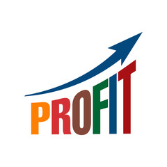 Profit Arrow - Move Up Forward Vector Illustration