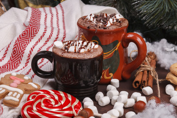 two cups of cocoa 