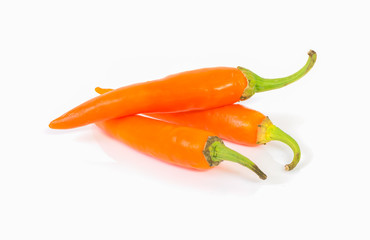 Orange sweet chilli isolated on white background