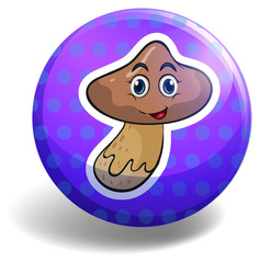 Obraz premium Fresh mushroom on badge