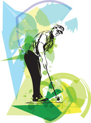 Obrazy na Plexi  Mężczyzna grający w golfa