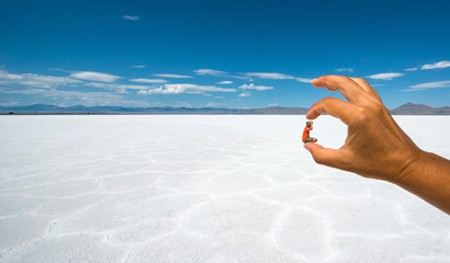 Optical effect in a desert salt flats