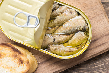 Tin of sardines and toast