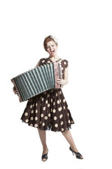 Woman in vintage dress