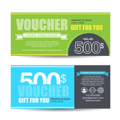 Gift voucher template with colorful pattern,cute gift voucher certificate coupon design template,
Collection gift certificate business card banner calling card poster,Vector illustration