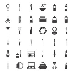 Set of beauty and makeup icons