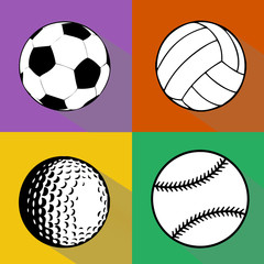 Sport balls vector set