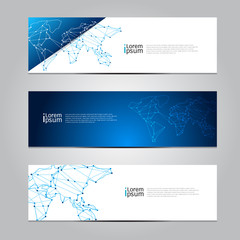 Vector design Banner network technology medical background.