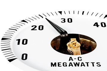 Megawatt analog electric meter register indicator