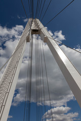 Naklejka premium White pylon of suspension bridge