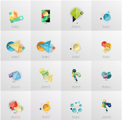 Set of abstract geometric infographic banner templates