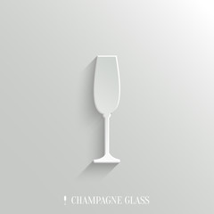 Champagne glass icon - vector white app button