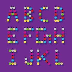 creative alphabet created with light bulb vector 