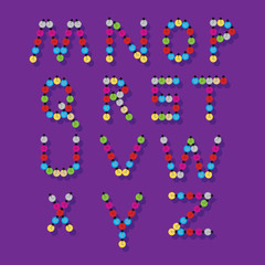 creative alphabet created with light bulb vector 