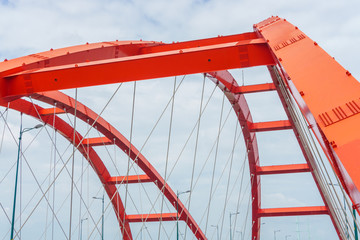 Steel construction of the red bridge
