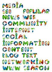 Social media in the internet - words, tags