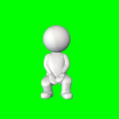 3D people - sit 2 - green screen