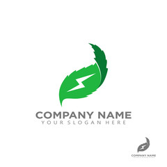 Green energy leaf simple oil modern logo