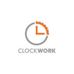 Clock Work watch gear factory logo icon
