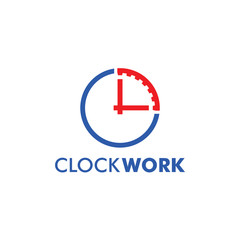 Clock Work America watch gear factory logo icon