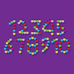 creative numeric number created with light bulb vector 