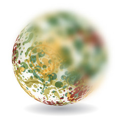 Abstract background with multi-colored ball out of focus