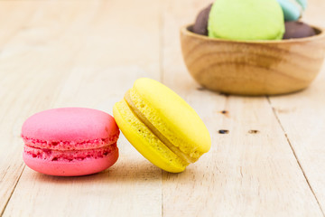 Sweet and colourful french macaron or macaron.