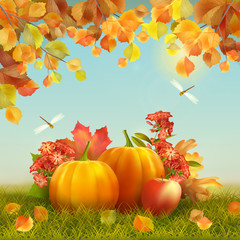 Vector Autumn Thanksgiving Card