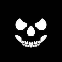 Classic Skull Face | Horror Halloween Black Background