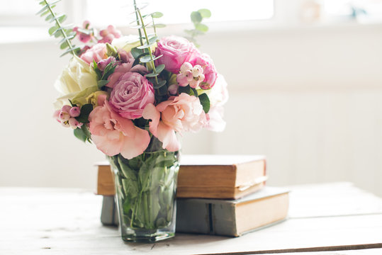 flowers and ancient books