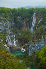 Aerial vie of Plitvice Lakes National Park