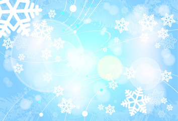 Fototapeta na wymiar Blue Christmas Holiday Sparkle Lights Abstract Background