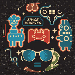 Black head woman with strange pattern hair.