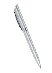 White biro or ball point pen, isolated on white