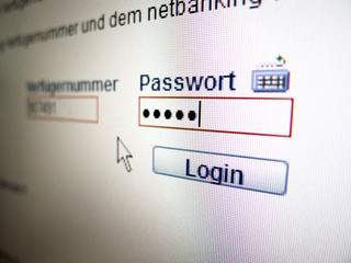 Passworteingabe bei online banking
