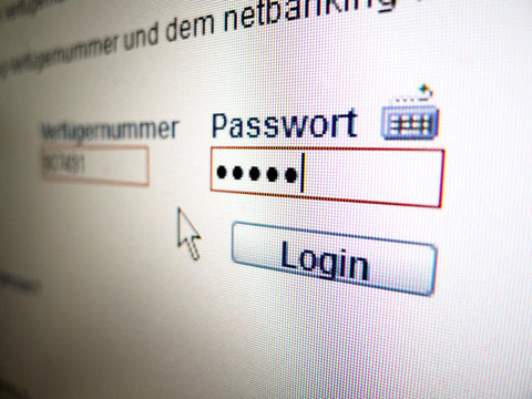 Passworteingabe bei online banking