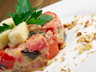 Salad with tomatoes and eggplants