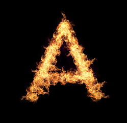 English letters Flames