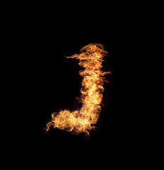 English letters Flames