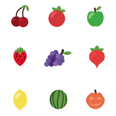 Cartoon fruits in vector
