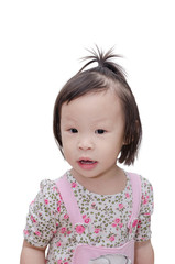 Little Asian girl smiles and look at camera